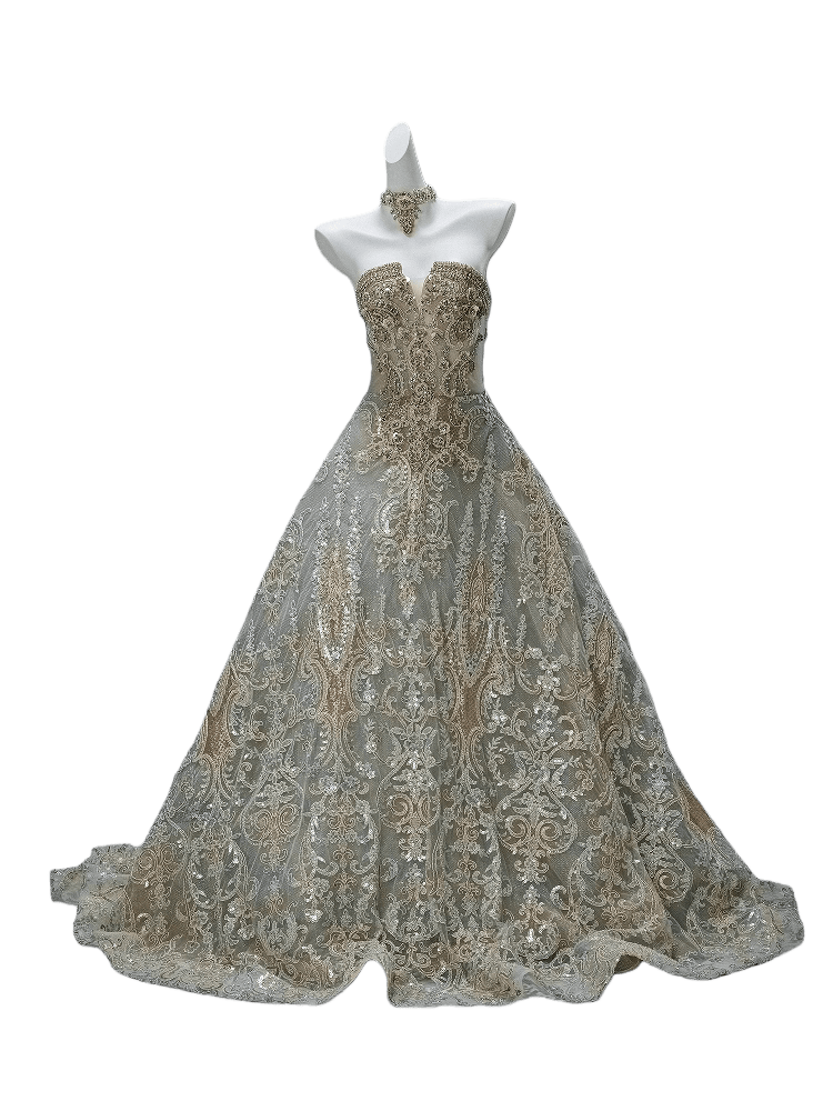 Elegant Apricot Couture Gown