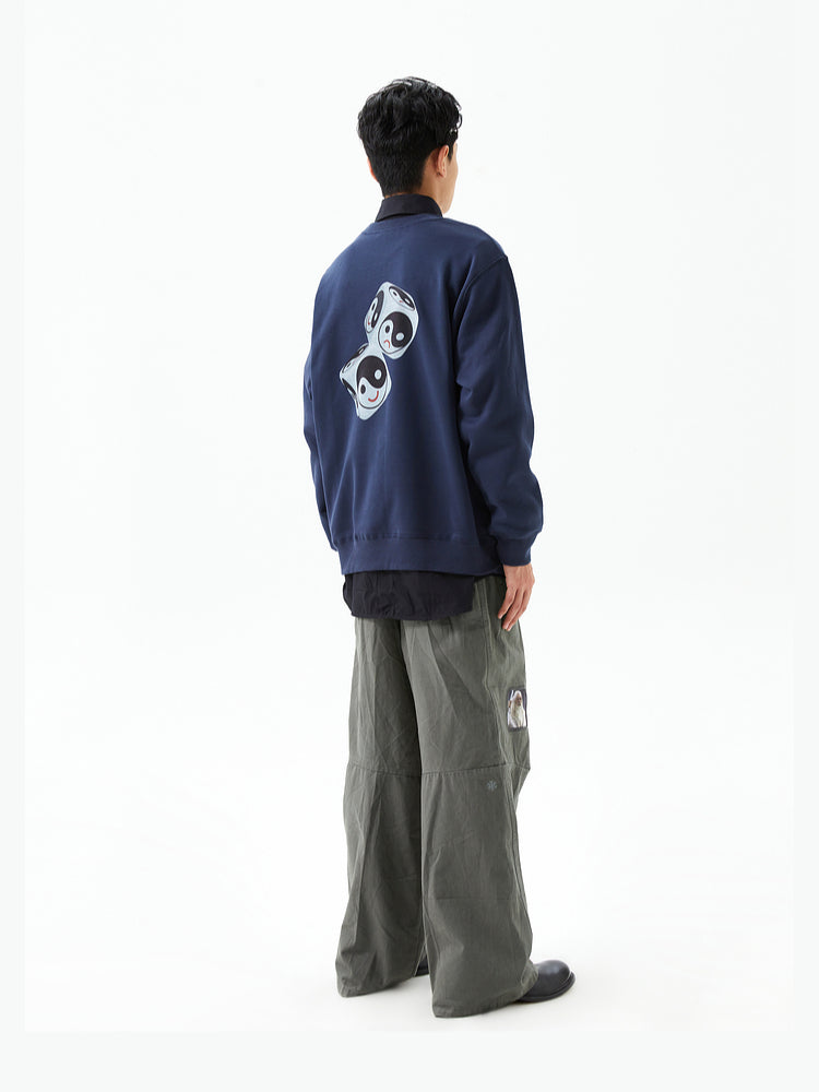 Black & Green Relaxed Straight-Leg Pants - CHINASQUAD