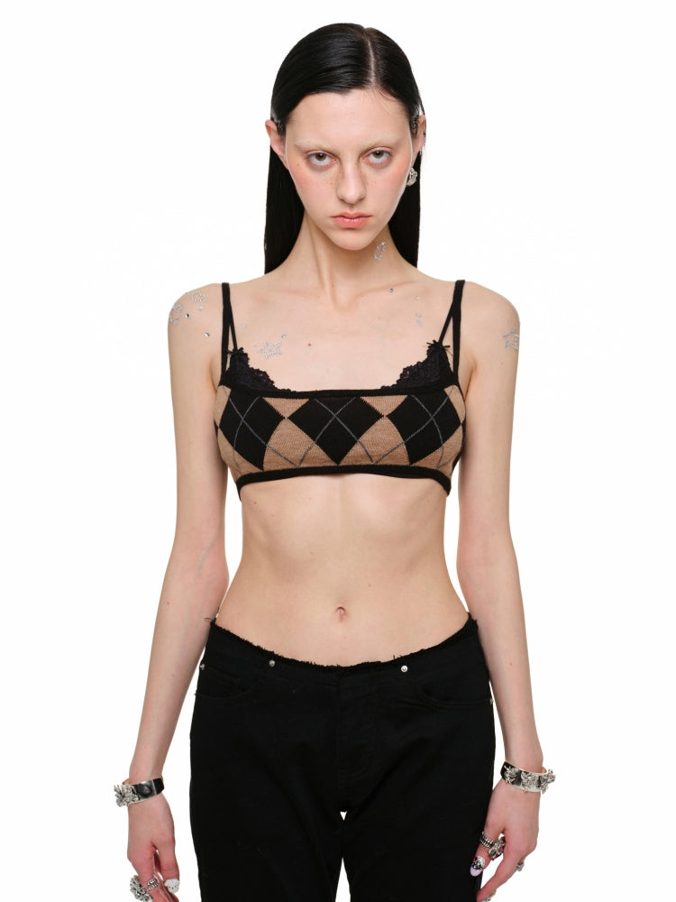 Diamond Pattern Knitted Top & Shorts Set - CHINASQUAD