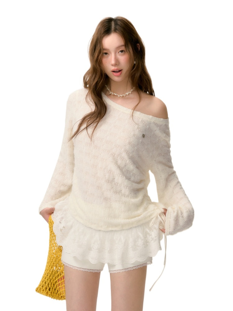 Long Sleeve Lace Patchwork Cover-up - CHINASQUAD
