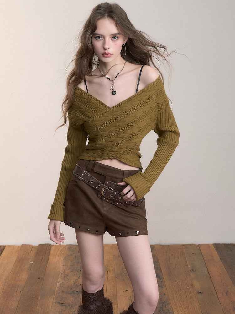 Irregular Rivet Versatile Shorts