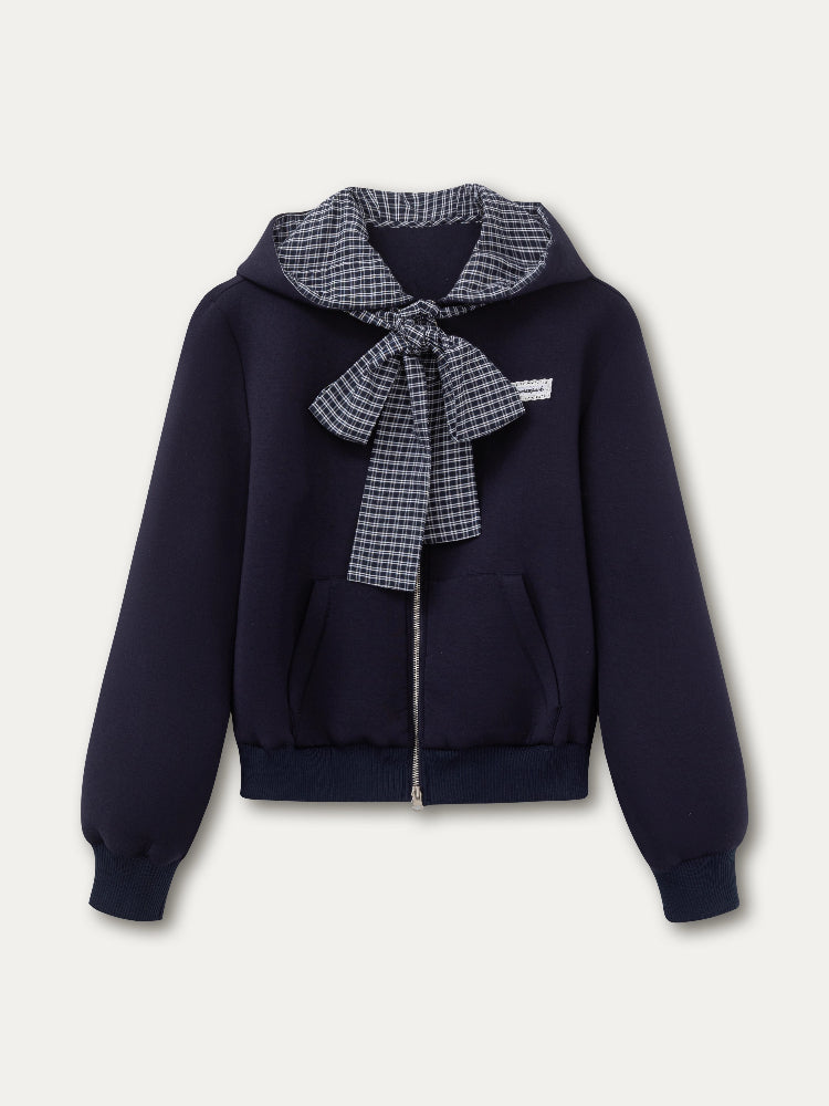 Preppy Style Bow Tie Hoodie - CHINASQUAD