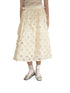 Beige 3D Hollow Floral Umbrella Skirt - CHINASQUAD