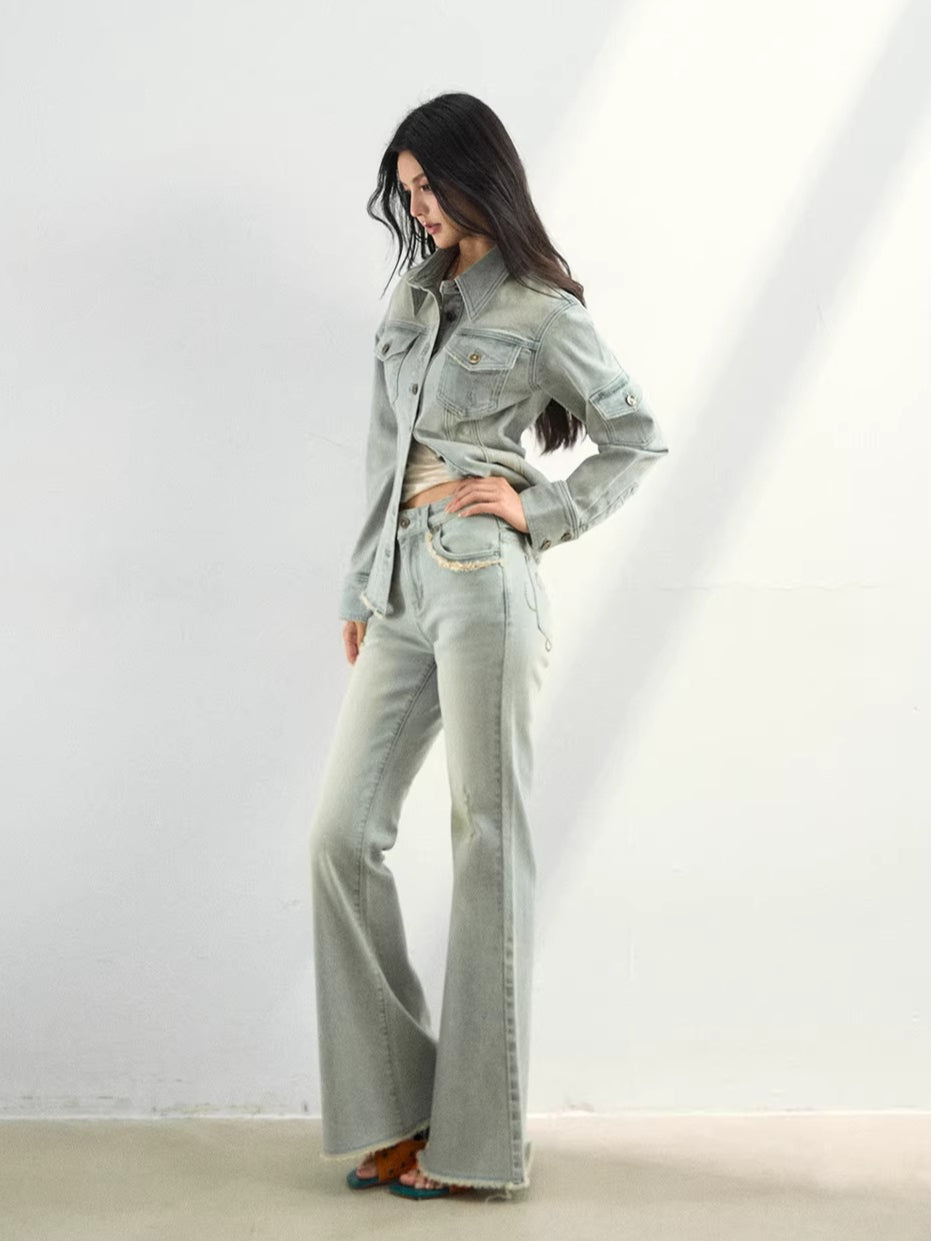 Washed Lightweight Stretch Denim Jacket