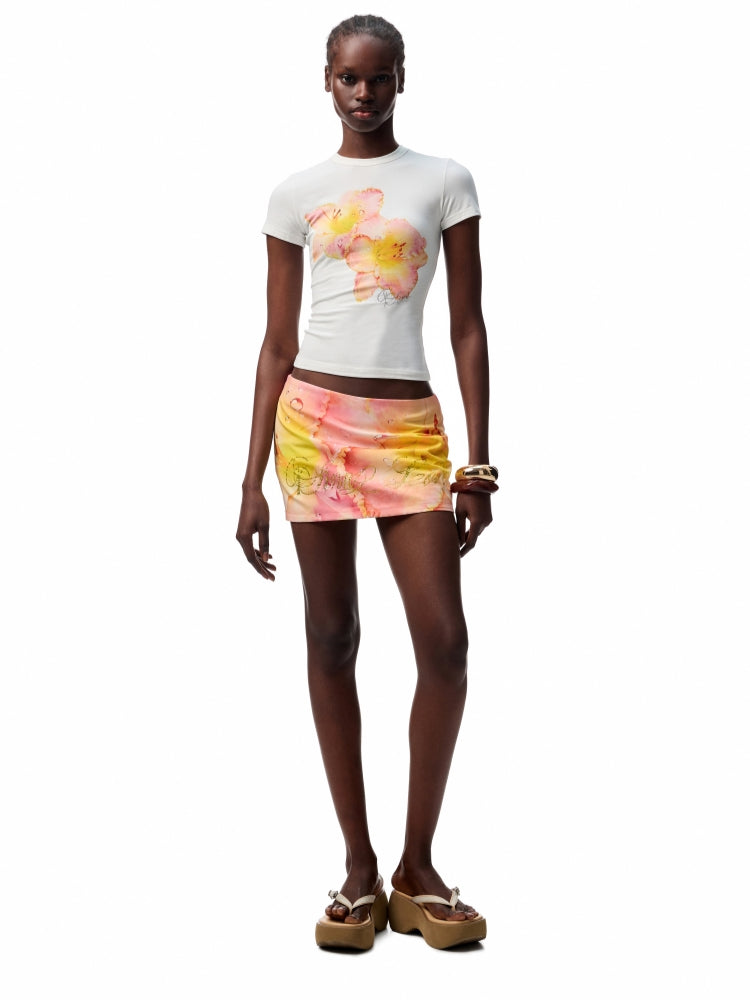 Floral All-Over Print Bodycon Mini Skirt - CHINASQUAD