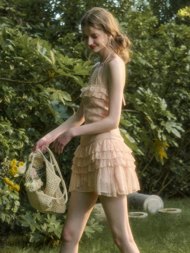 Pink Lace Slip Dress - CHINASQUAD