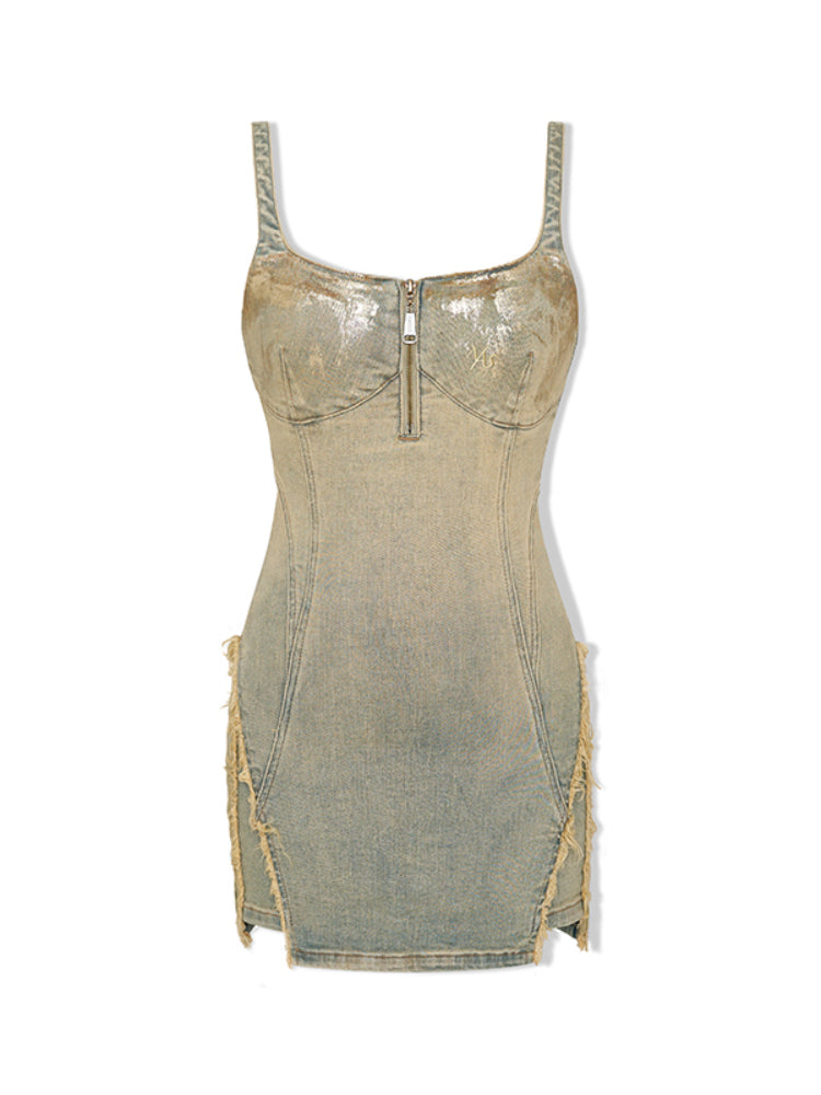 Stretch Vintage Street Style Fitted Waist Cami Dress - CHINASQUAD