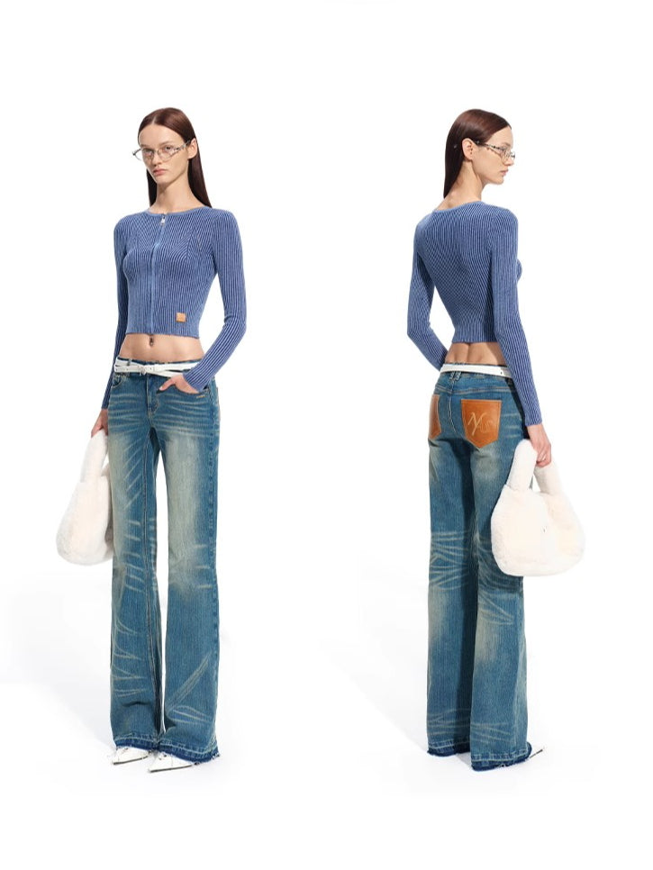 Batwing Knit Zip-Up Cardigan - CHINASQUAD