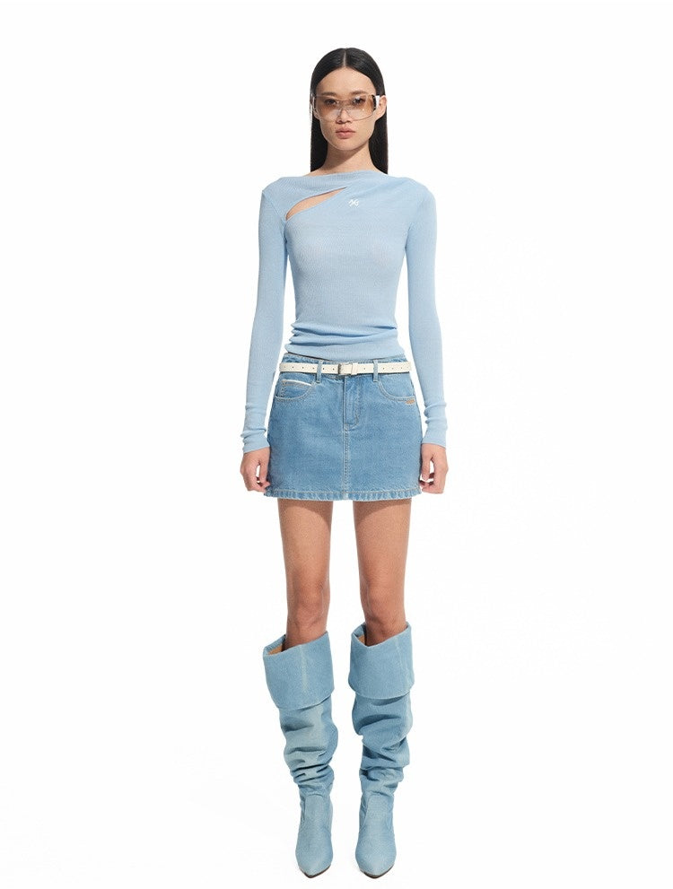 Crescent Knit Modal-Cotton T-Shirt - CHINASQUAD