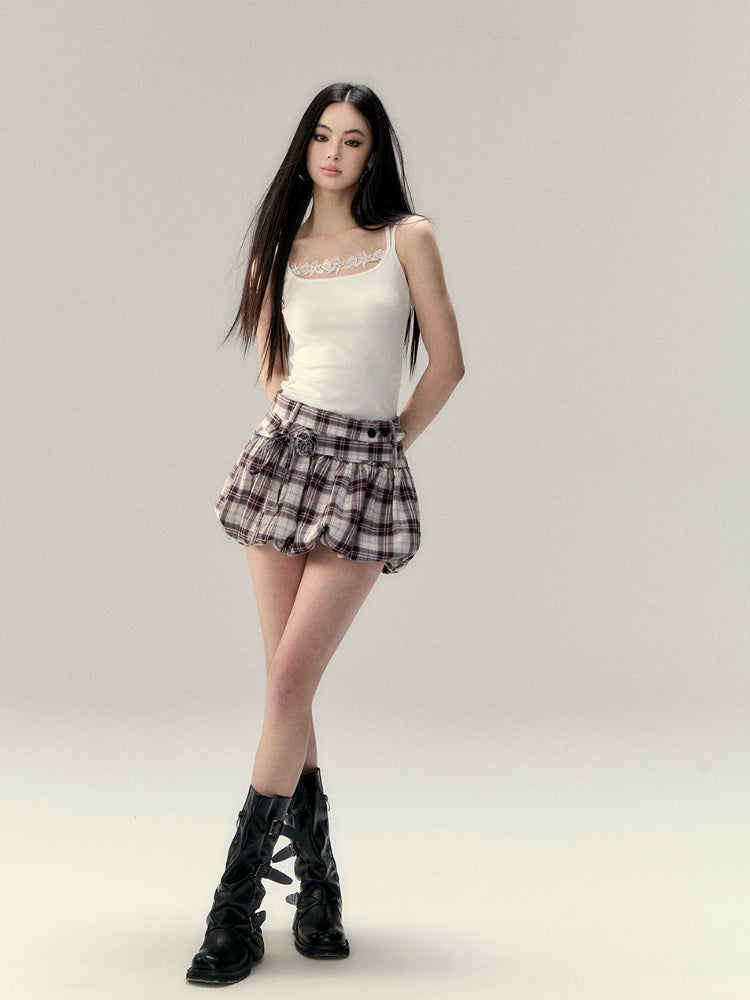 Rose Flower Waist Belt Tulle Skirt - CHINASQUAD