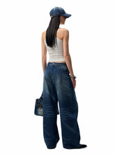 Vintage Wash Detachable Knife Denim Skirt Pants - CHINASQUAD