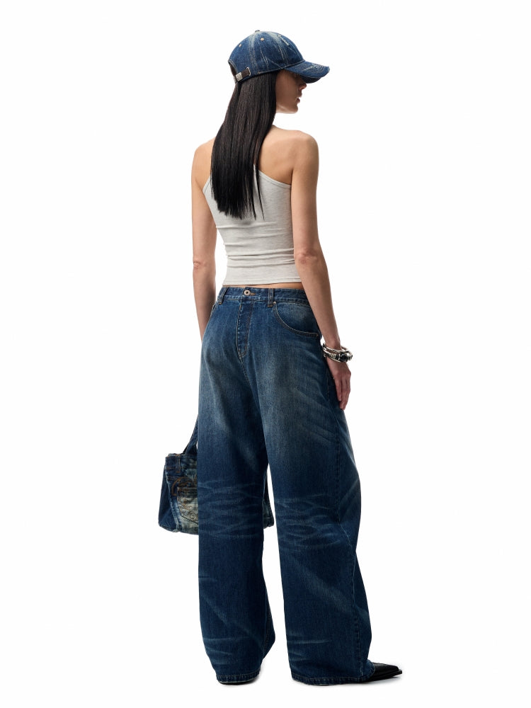 Vintage Wash Detachable Knife Denim Skirt Pants - CHINASQUAD