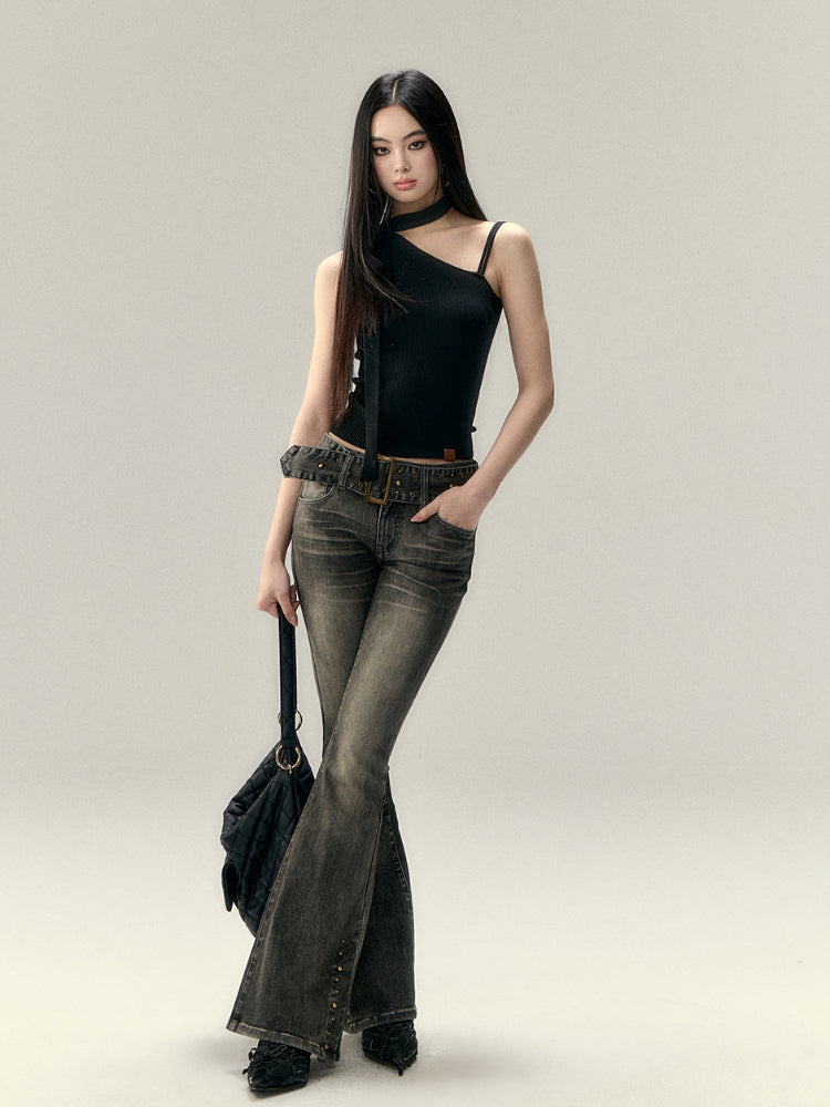Stretch Slim Fit Flared Jeans - CHINASQUAD