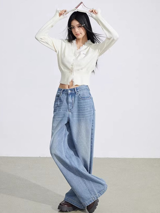 Lace Panel Knit Cardigan