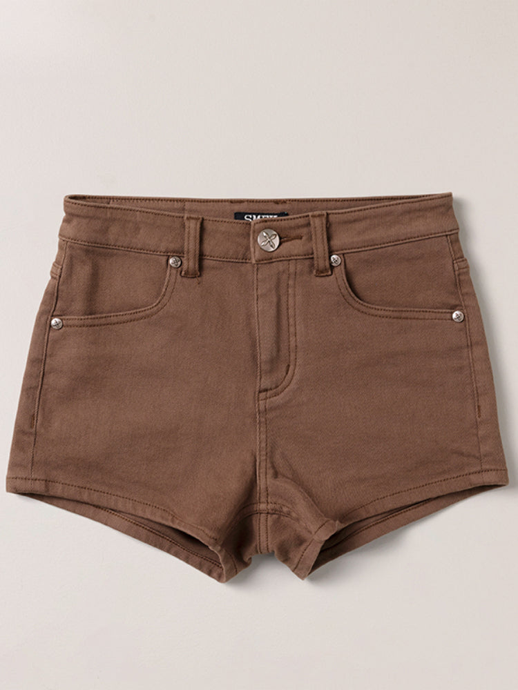 Compass Dancer Denim Flat Shorts Sand - CHINASQUAD