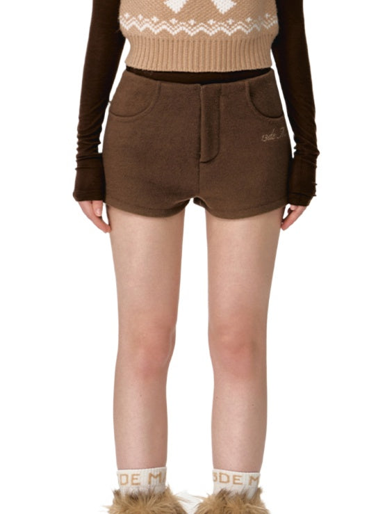 Brown & Gray Cassimere Pocket Shorts - CHINASQUAD