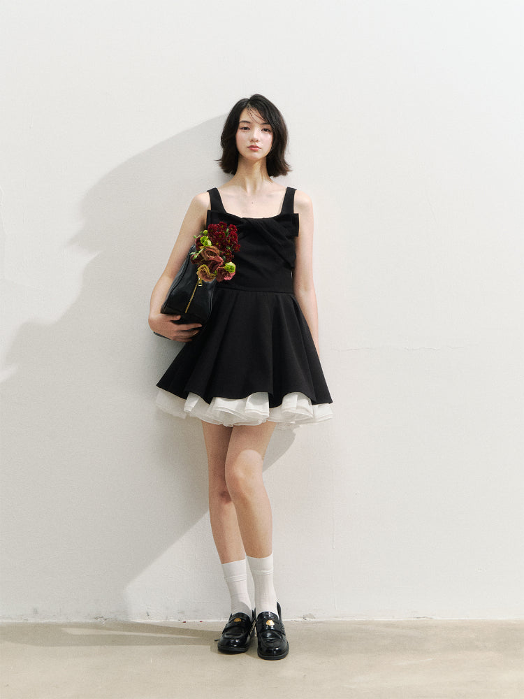 Black Retro Tiered Skirt - CHINASQUAD