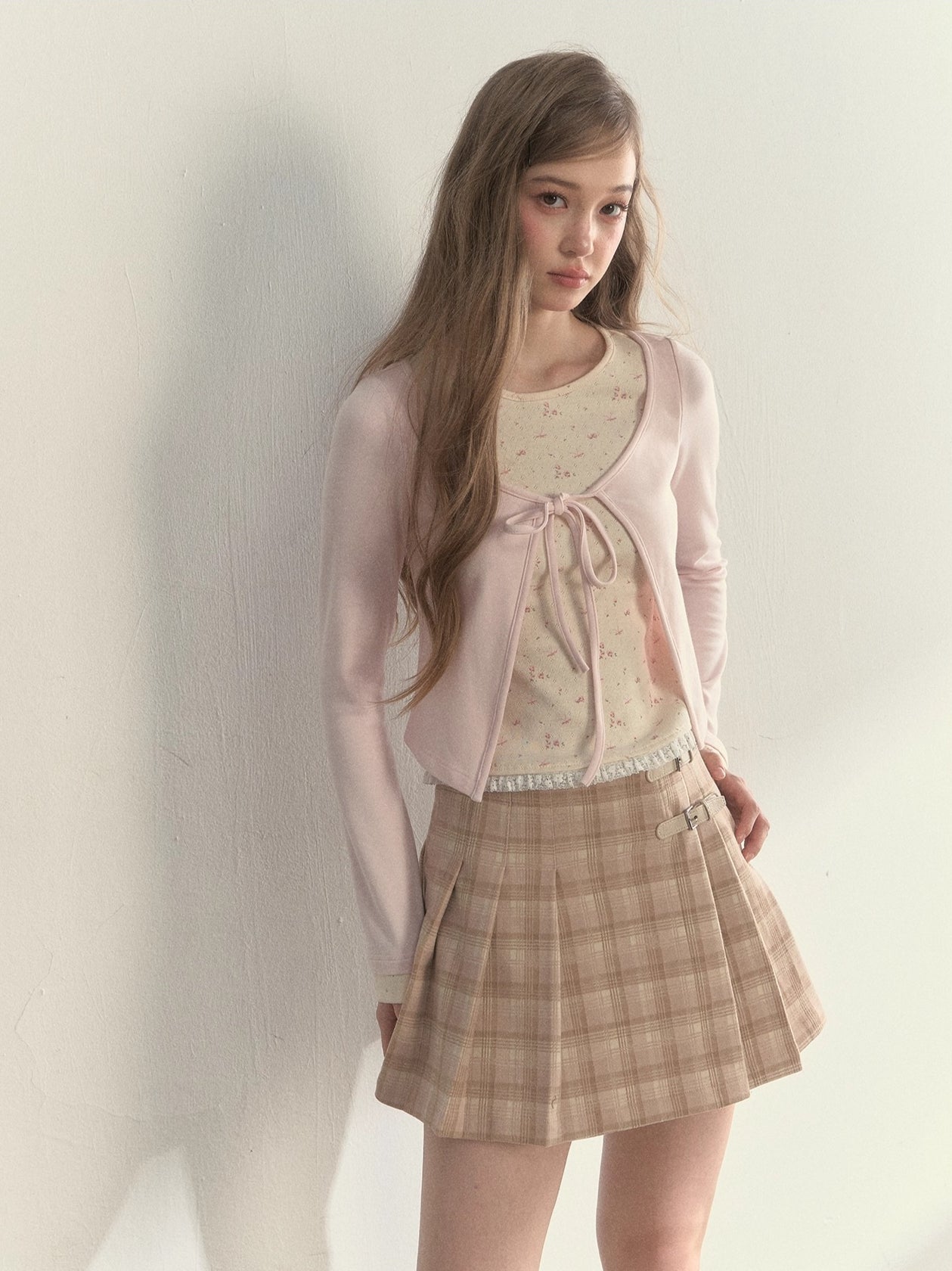 Striped & Floral Design Layered Contrast Blouse