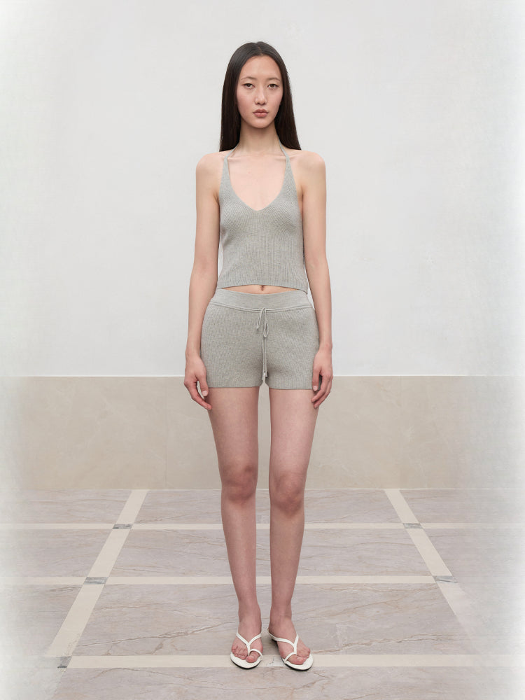 V-Neck Halter Layering Knit Vest - CHINASQUAD