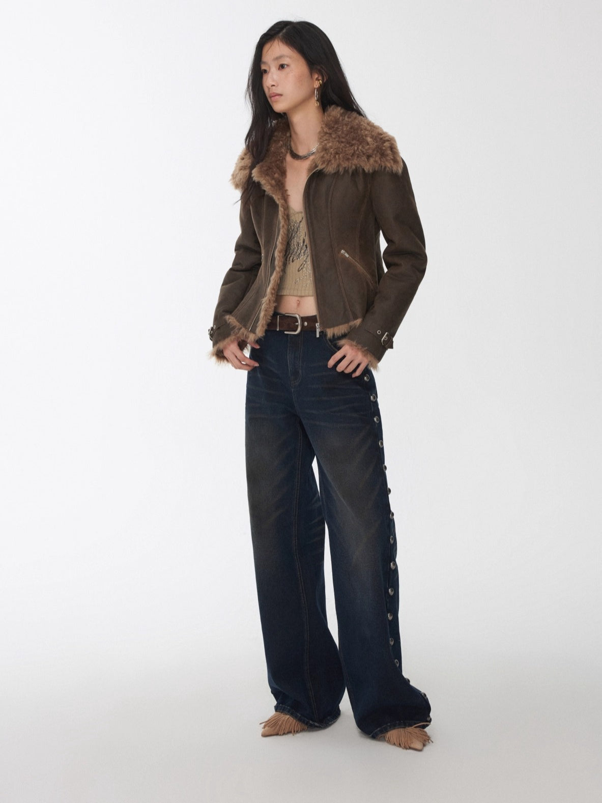 Riveted Vintage Washed Straight-Leg Jeans - CHINASQUAD