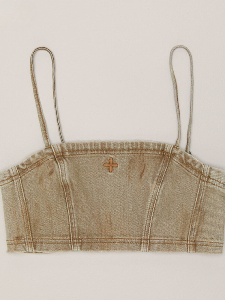 Rage Wild Denim Short Camisole Wild Brown - CHINASQUAD