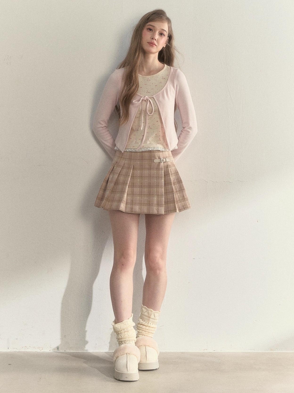 Striped & Floral Design Layered Contrast Blouse