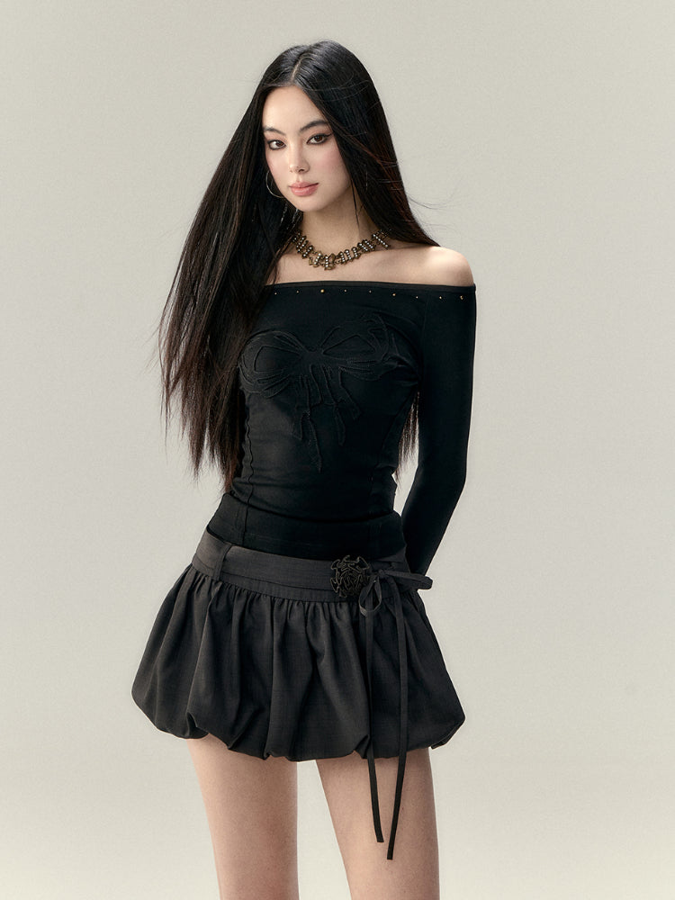 Rose Flower Waist Belt Tulle Skirt - CHINASQUAD