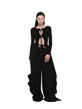 Tie-up and Fur Panel Knitted Cardigan - CHINASQUAD