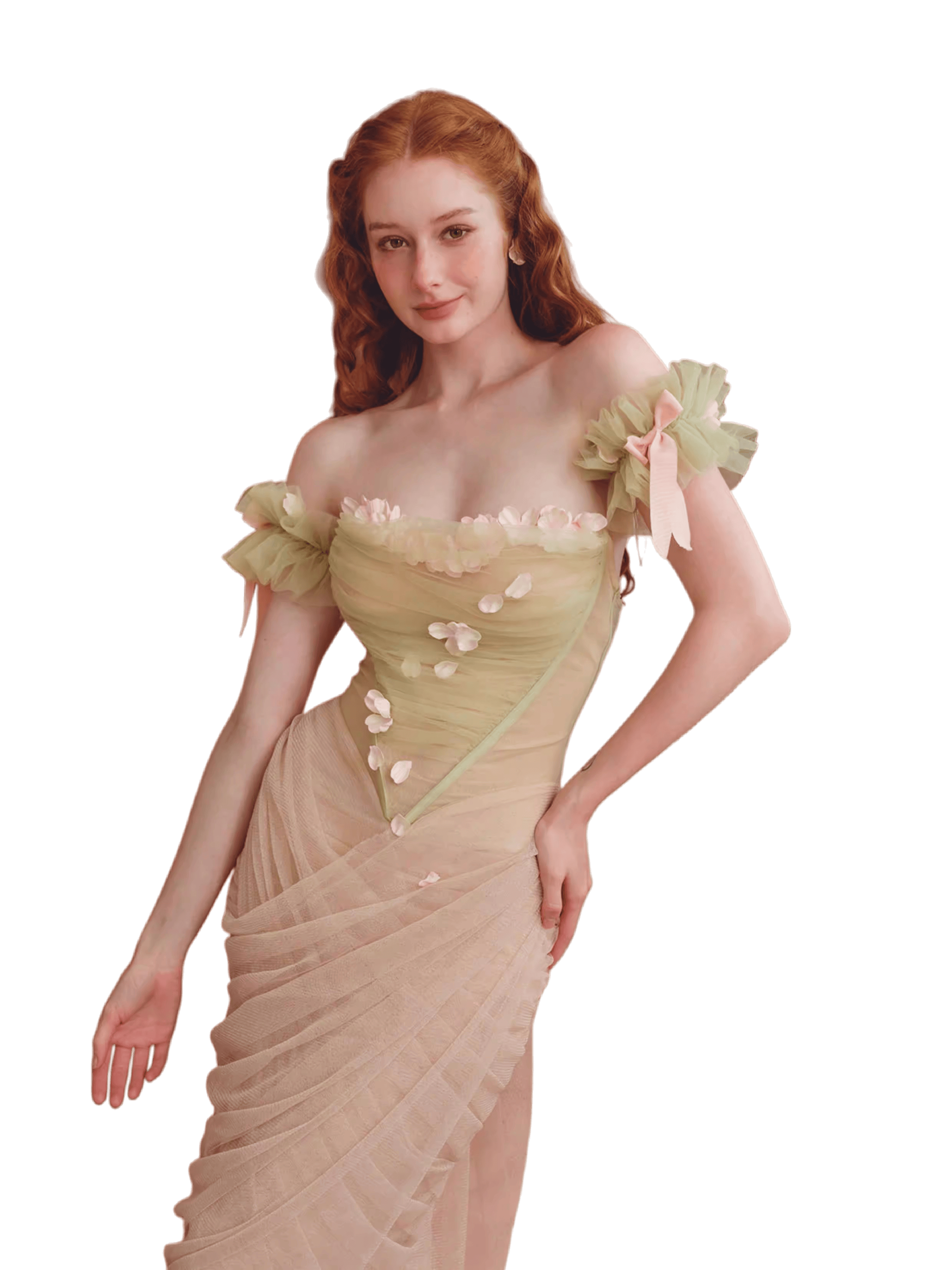 French Gentle Corset Strapless Gown Dress