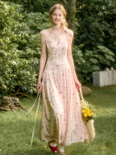 Pink Check Hand-Painted Print Dress - CHINASQUAD