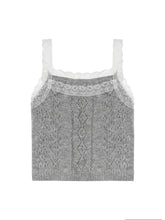 Gray & Purple Lace Trim Tank Top - CHINASQUAD