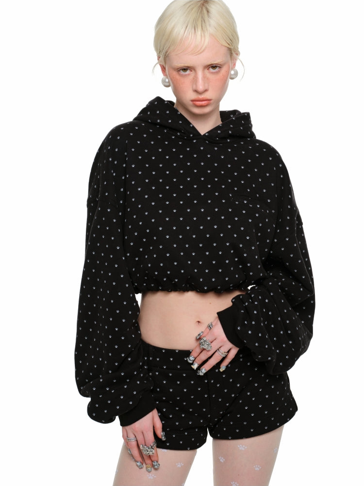 Cat Paw Cropped Hoodie - CHINASQUAD