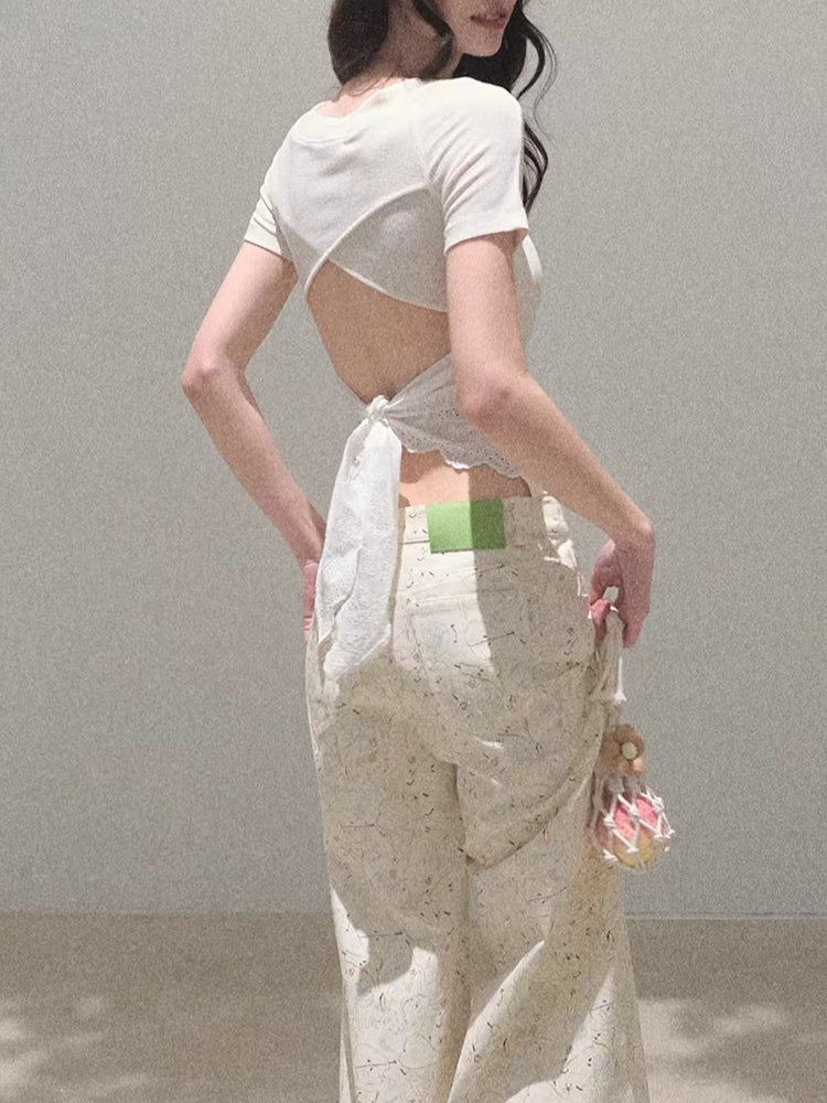 Pure Cotton Graphic Print Relaxed Pants