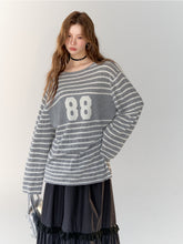 Printed Striped Knitted Sweater - CHINASQUAD