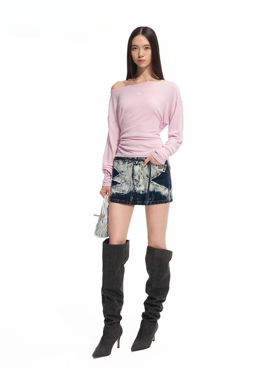 Asymmetric Shoulder Multi-way Wear Elastic T-Shirt - CHINASQUAD