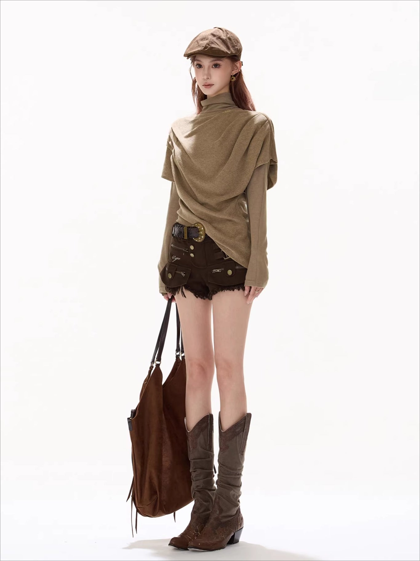 Relaxed Draped Batwing Knit Pullover