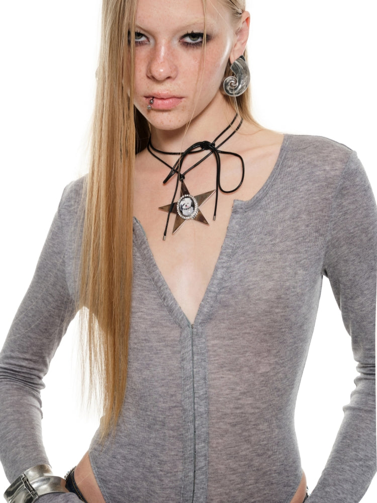 Long Sleeve Hook Button Jumpsuit - CHINASQUAD