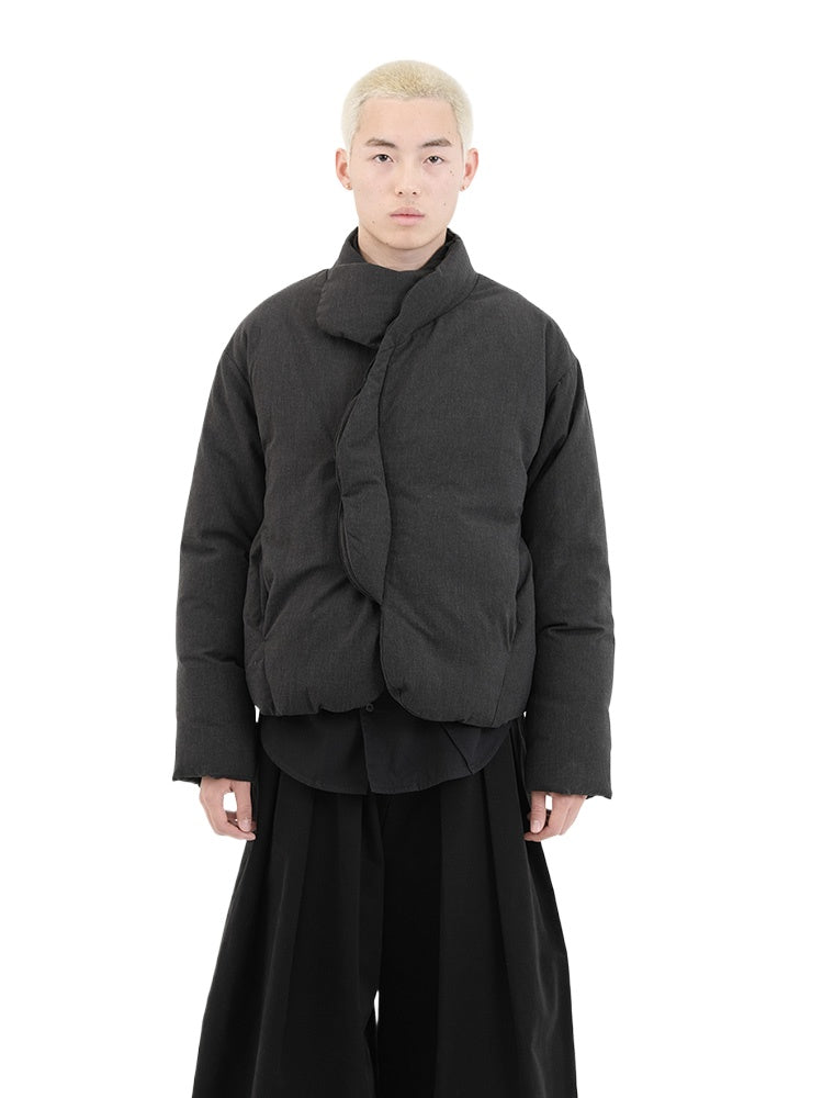 Deep Gray Multi-Collar Down Jacket - CHINASQUAD