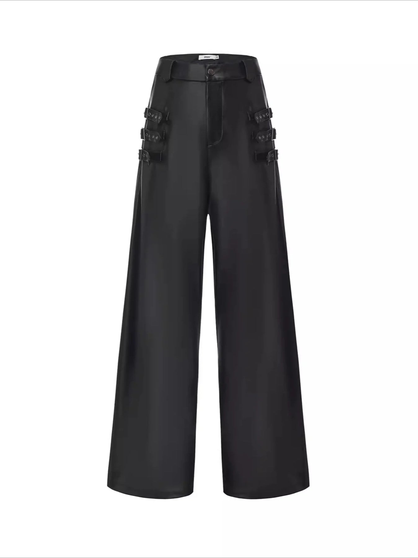 Classic Wide-Leg Faux Leather Pants