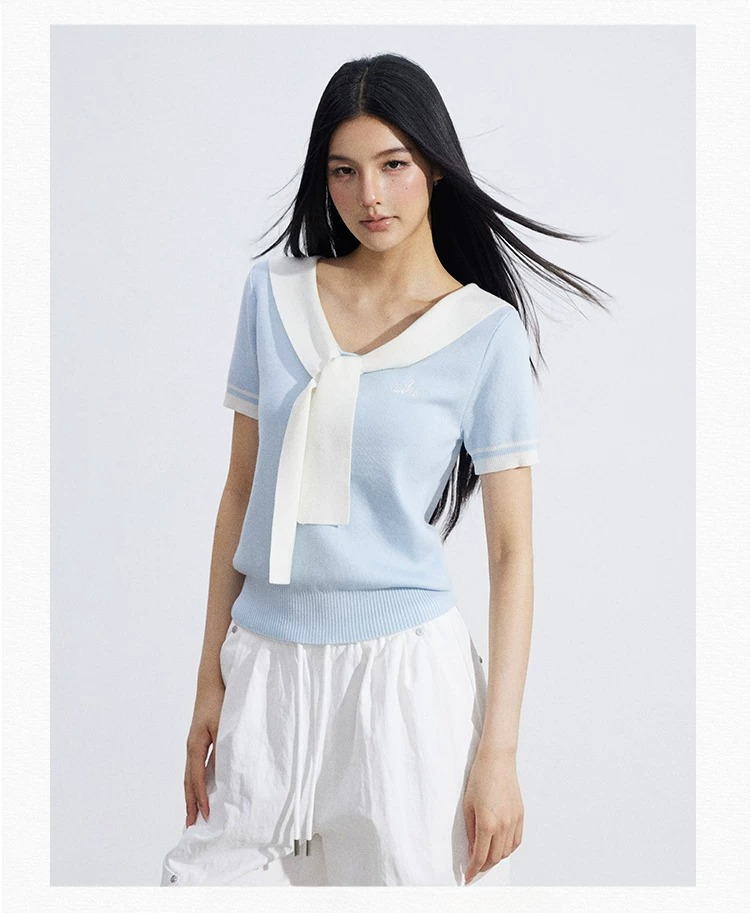 Lyocell Soft-Touch Layered Scarf Knit Top