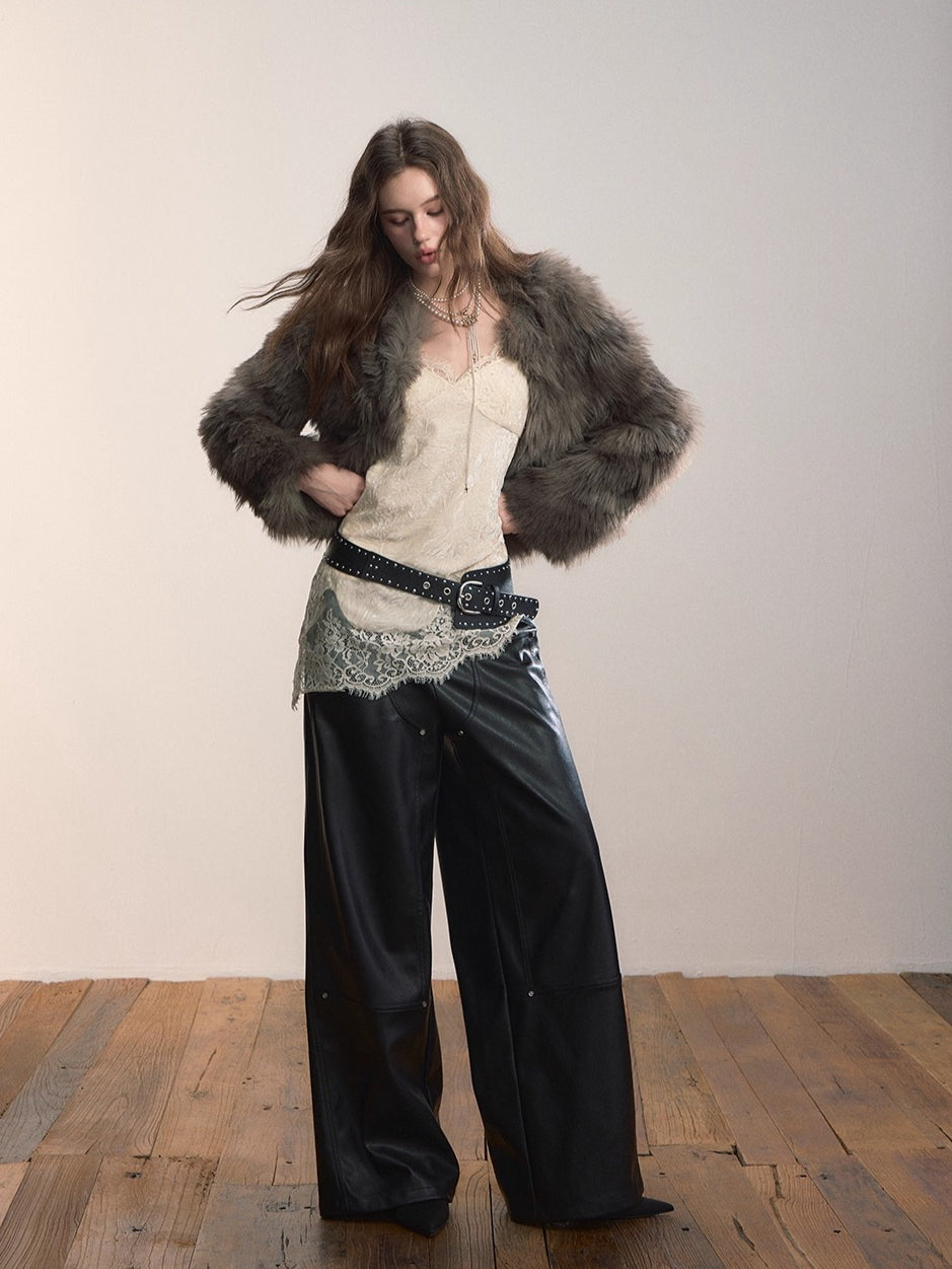 Faux Fur Short Jacket - CHINASQUAD