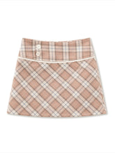 (Final Sale) Pink Plaid Wool Mini Skirt - CHINASQUAD
