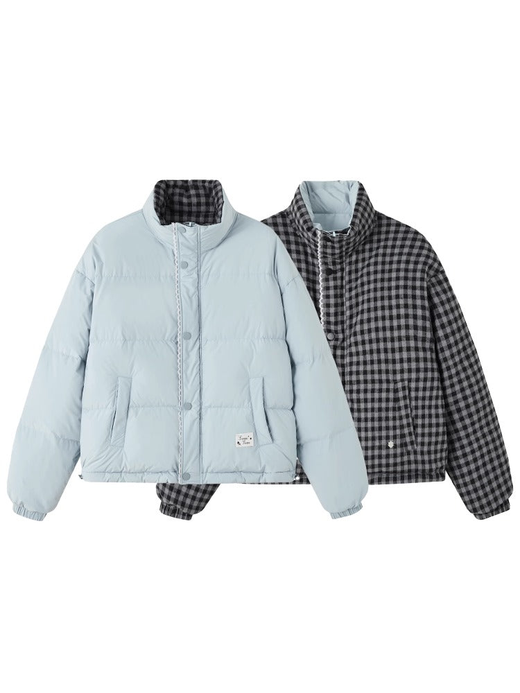 Lace-Trim Reversible Down Jacket - CHINASQUAD