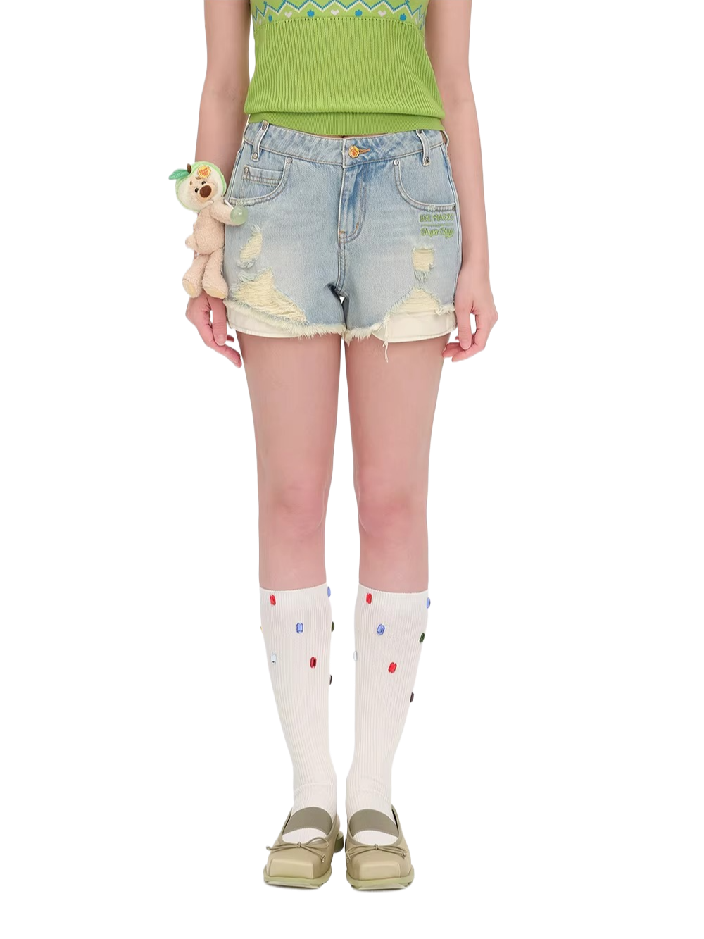 Distressed Denim Shorts