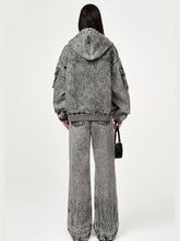 Garden Oversized Denim Hoodie - CHINASQUAD