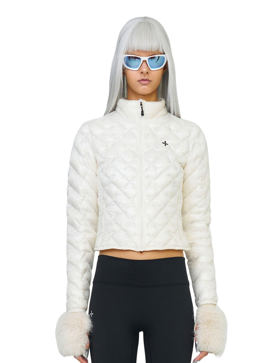 White Slim Fit Down Jacket - CHINASQUAD