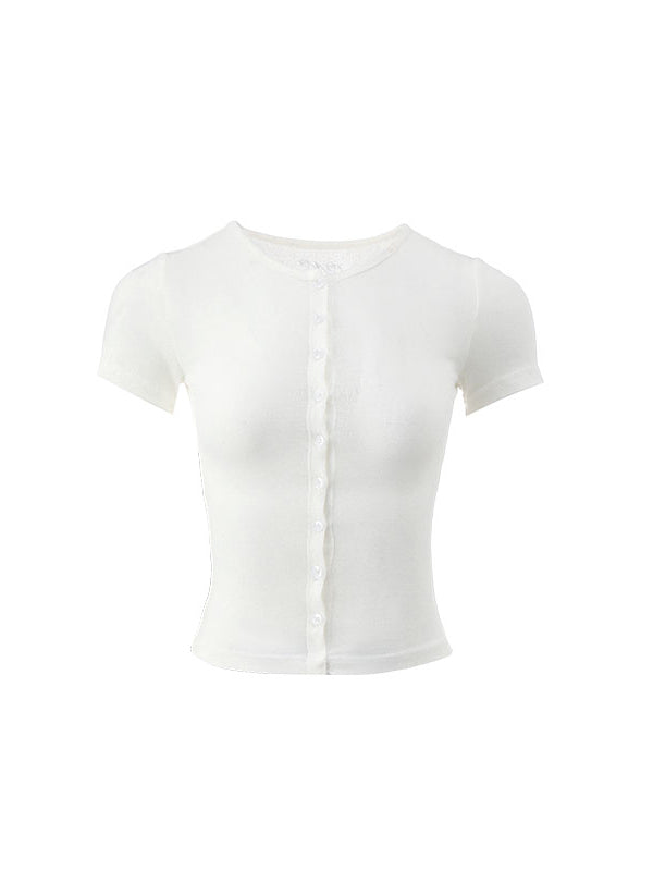 Slightly Sheer Knitted T-shirt - CHINASQUAD