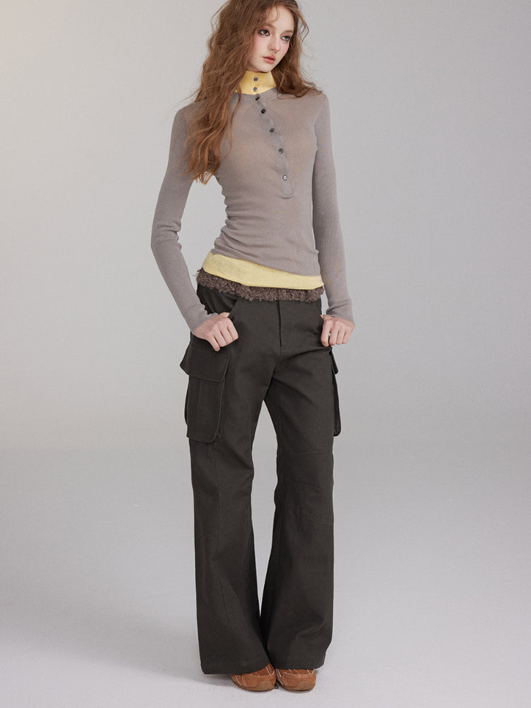 Patchwork Embroidered Pocket Cargo Pants - CHINASQUAD