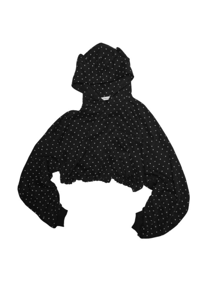 Cat Paw Polka Dot Hooded Cardigan Set - CHINASQUAD