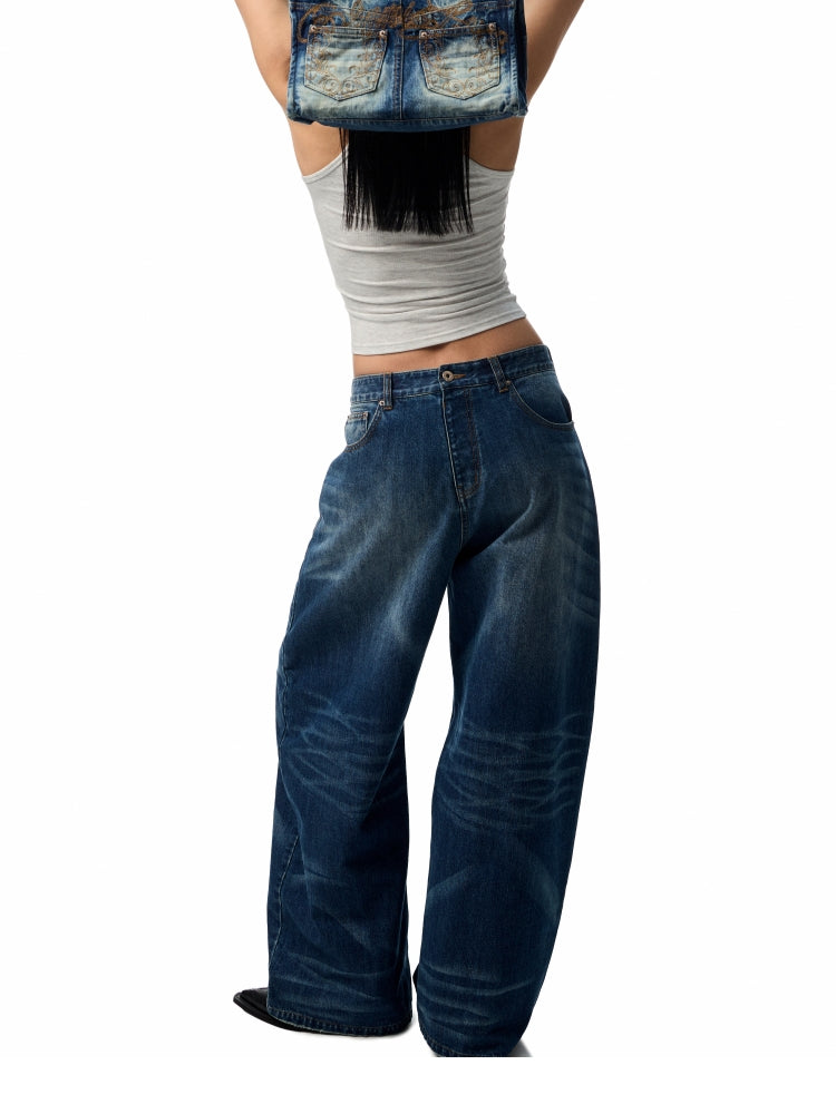 Vintage Wash Detachable Knife Denim Skirt Pants - CHINASQUAD